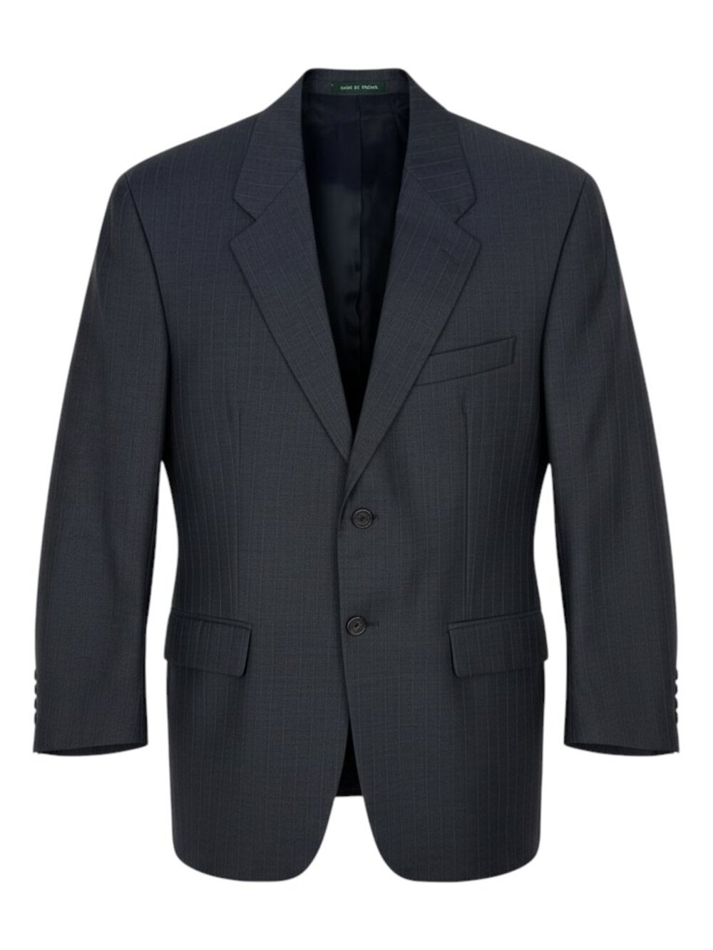 LAUREN‎ by RALPH LAUREN Wool 2-Button Pleated Pinstripe Charcoal Grey Suit 42R